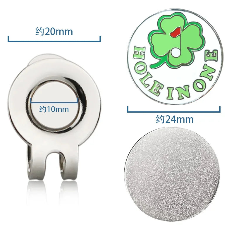 Golf Ball Marker with Hat Clip - Magnetic Alloy Putter Marker for Golfers