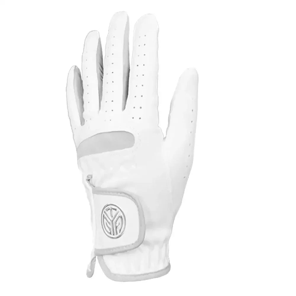 Men's Left-Hand Golf Glove - Breathable, Soft Fiber, White