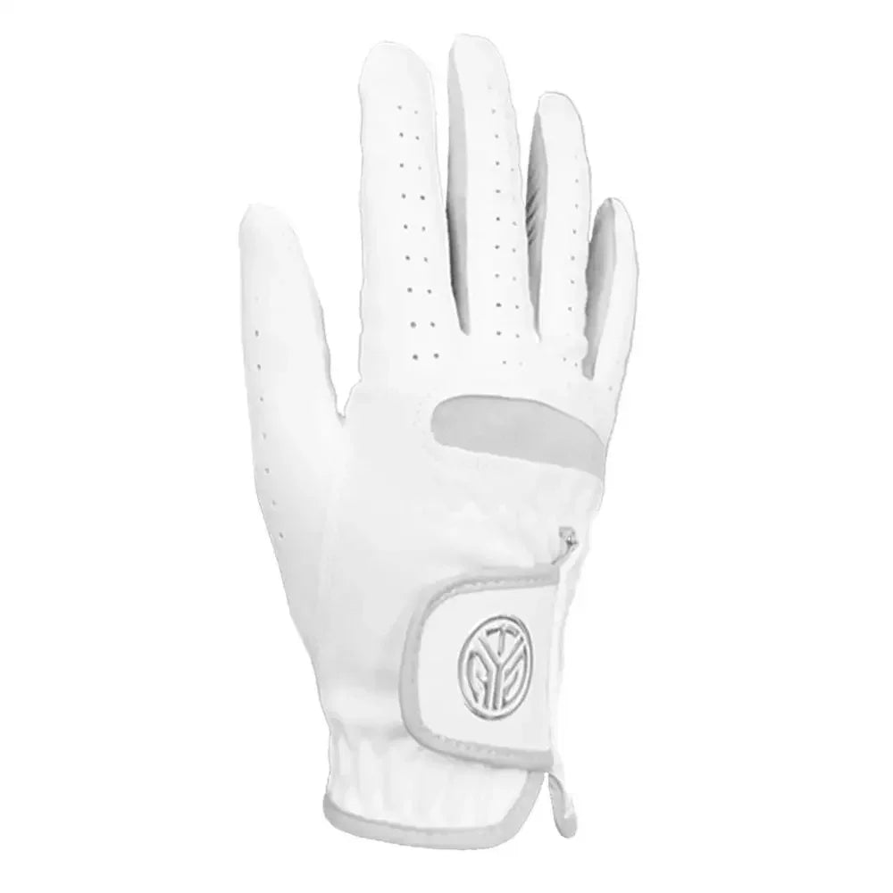 Men's Left-Hand Golf Glove - Breathable, Soft Fiber, White