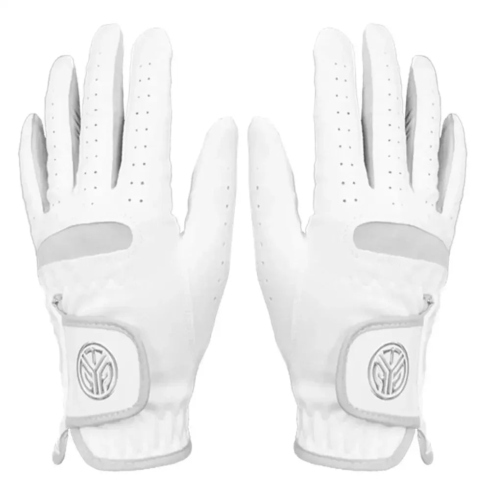 Men's Left-Hand Golf Glove - Breathable, Soft Fiber, White