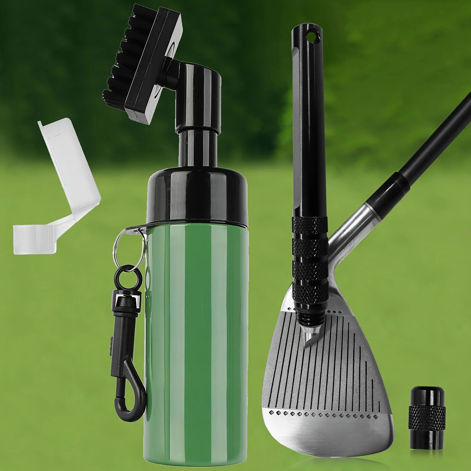 Portable Golf Cleaning Kit – Water Brush, Carabiner & Groove Sharpener